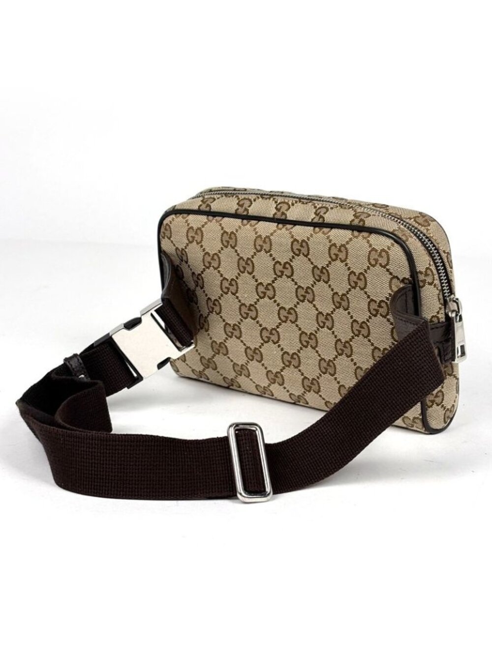Gucci GG Pattern Belt Bag Canvas Brown - Picture 2 of 8